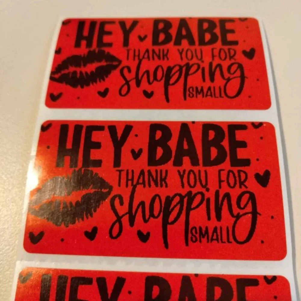💙100 Hey Babe- Shipping Labels Thermal Packaging Stickers 2.25